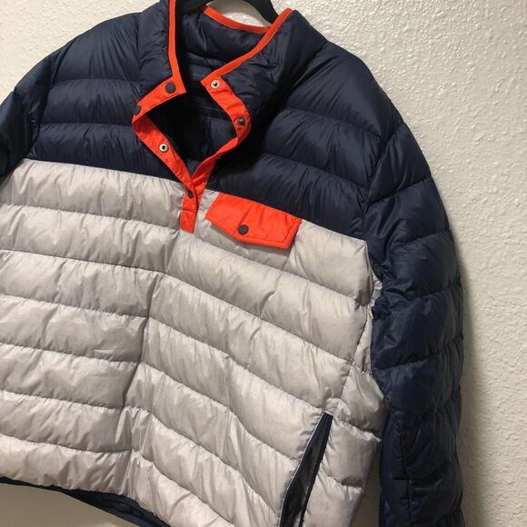 eddie bauer womens 2x puffer sweater blue gray down waterfowl feathers ao - Picture 2 of 13